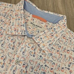 Tommy Bahama Shirt Mens XL Nova Wave Seersucker AOP Cocktails Stretch Summer